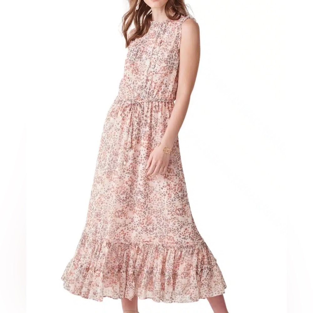 Charlie Paige Maxi Dress Womens Size Medium Pink Floral New Ruffle Tiered Boho